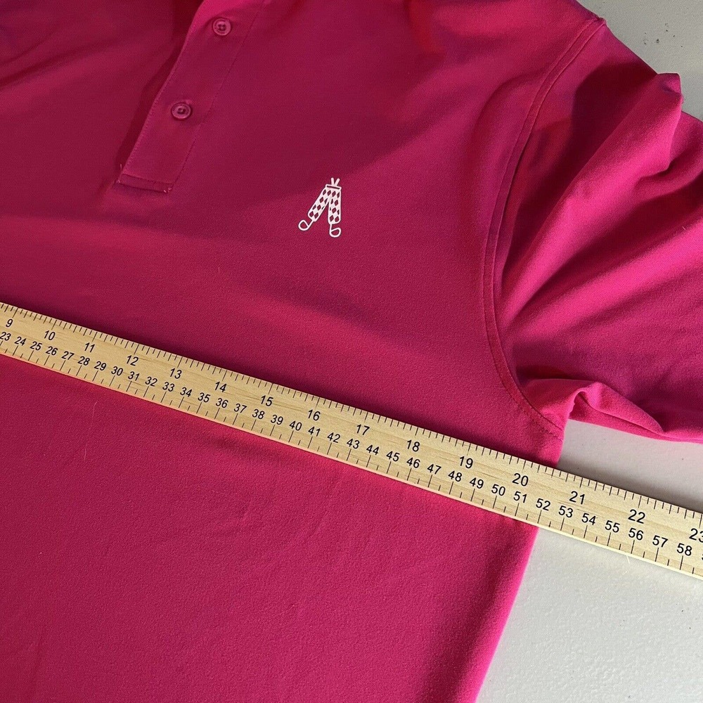 Royal & Awesome Men's Golf Polo Shirt Bright‎ Pink Size Medium Polyester - Picture 6 of 7